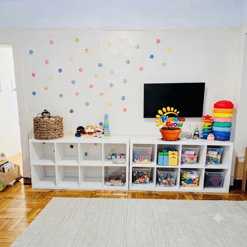 Reading display wall with fairy lights and children's picture books